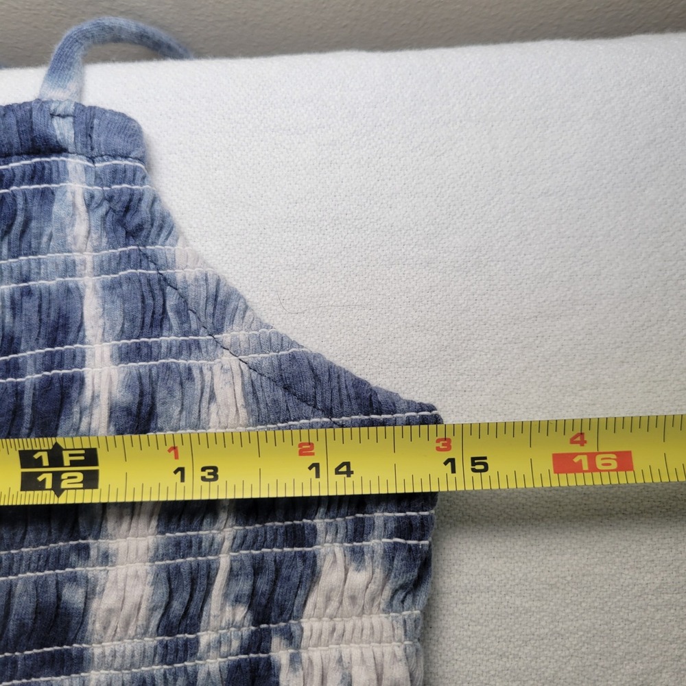 Old Navy Blue Tie Dye Smocked Maxi Dress Women's Medium Adjustable Straps Boho - Picture 10 of 10